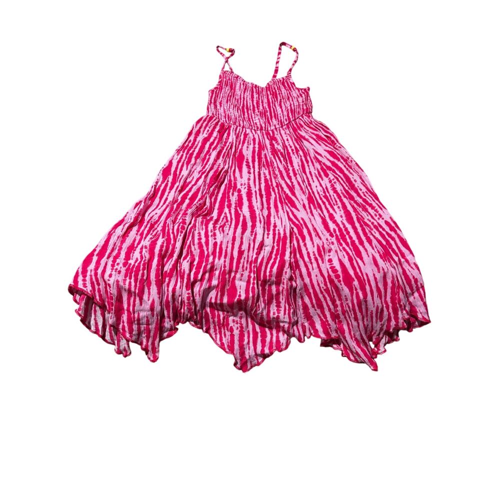 Vince Camuto 6x hot pink tie dye asymmetrical hemline tank dress nwt